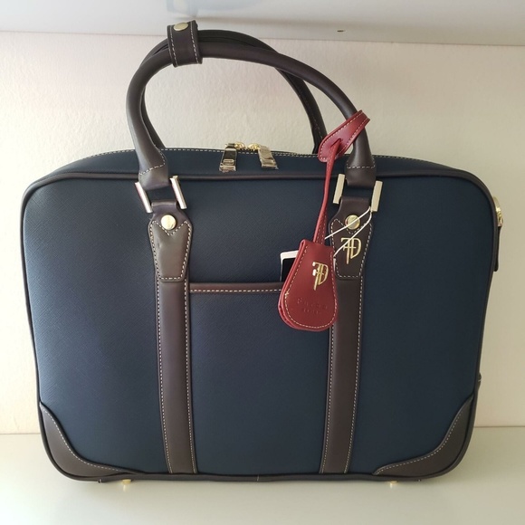 Furbo Design FRB005Z Messenger Bag - Navy/Brown - Picture 1 of 5